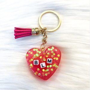 BLM Keychain-Pink/Iridescent